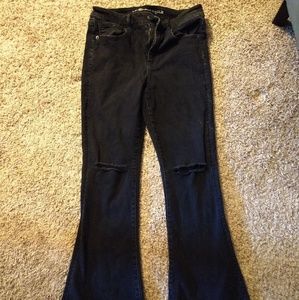 American Eagle black slim flare jeans